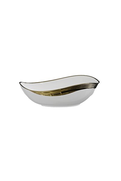 LENA EY-4830A Parlak Beyaz & Altın Tezgah Üstü Lavabo