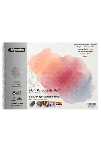 Bigpoint Artistic Drawing Notebook 120 Gr 35X50 15 Sheets