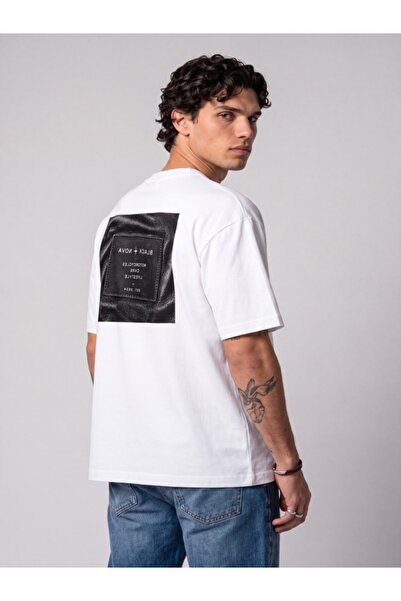 BLACK NOVA Oversize Printed Unisex T-Shirt Tag White