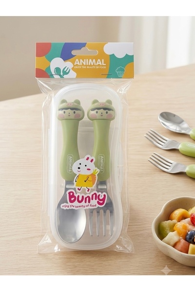 ipeksi home 2'li Çocuk Mama Kaşık ve Çatal Seti