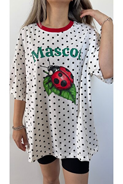 Sakura Konsept Butik تي شيرت كبير الحجم مصنوع من القطن بنسبة 100% بتصميم مميز...