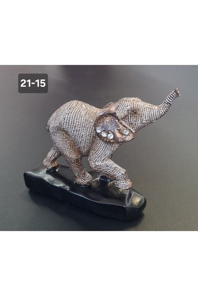 LUCIDIUSDECOR Figurină decorativă Elefant cu Trompa Ridicată – Rășină cu Scli...