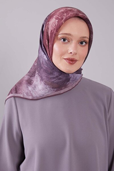 Levidor Burgundy Wave Pattern Silk Cotton Scarf