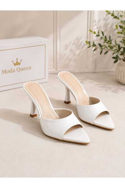 NewQueens Dilla Women's Heeled Slippers Pointed Toe Casual Slippers 8.5 cm