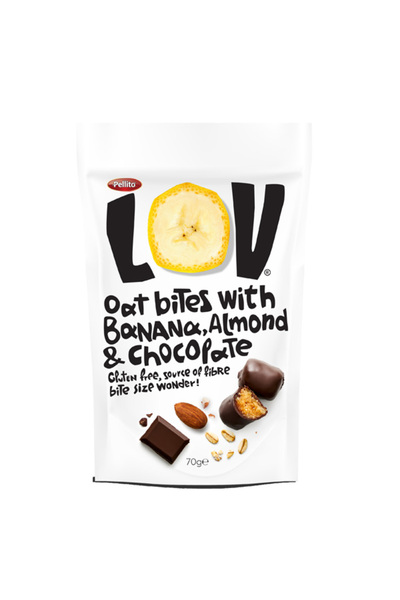 PELLITO LOV OAT BITES 70gr. - (ΜΠΑΝΑΝΑ - ΣΟΚΟΛΑΤΑ - ΑΜΥΓΔΑΛΟ)