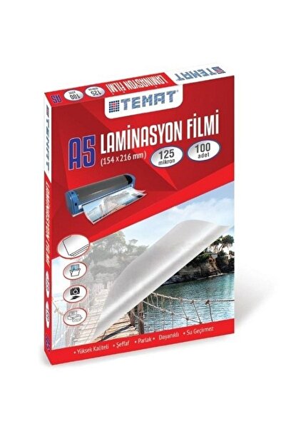 Temat Laminating Film A5 100 Pieces 125 Micron