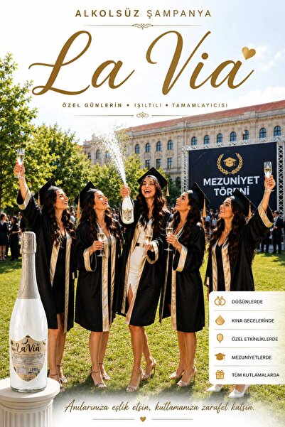 Lavıa Alkolsüz Şampanya Hindistan Cevizi Aromalı Simli İçecek Alkolsüz Salla ...