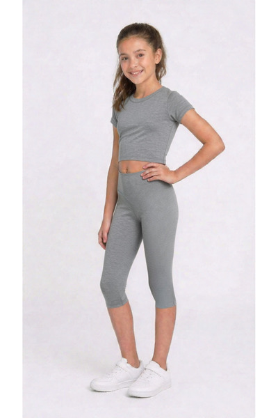 BUTİK1AVM Girl's Below Knee Capri Leggings 1 Piece/Pastel Colors Cotton for D...