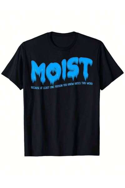 NOURAM تي شيرت نسائي بتصميم ساخر "MOIST"، ناعم 100%، بتصميم ريترو للجنسين مع ...