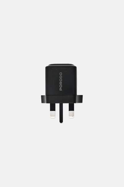 porodo GaN 25W Dual USB-C Wall Charger, Black