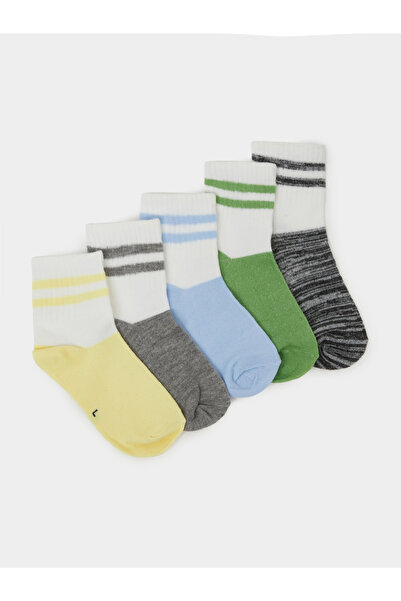 Styli Pack of 5 - Girls Striped Cotton Blend Socks