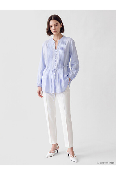 LC Waikiki Pleated Belted Oversize Women's Shirt Tunic