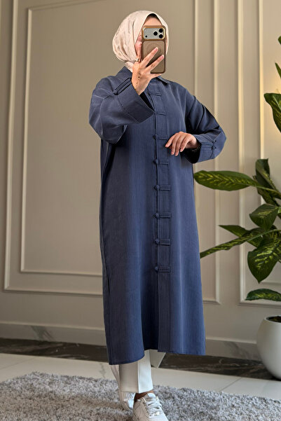 Suede Style 6596 - تونيك نسائي طويل من قماش المودال الناعم المريح والأنيق بسحّاب