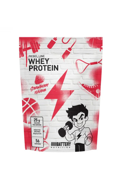 Battery Nutrition Rebel Proteine din zer cu căpșuni 700 g