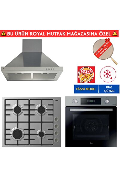 Hoover Empoli İnox Turbo Ankastre Set (HO3158IN+ HHW6LMX Emaye + HCH6MXTK )