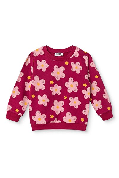ebebek Hello Baby HelloBaby Kız Bebek Sweatshirt Çiçek Baskılı Bisiklet Yaka ...