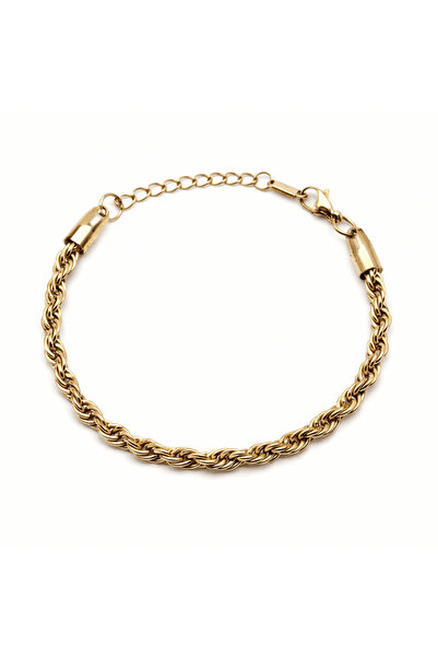 NIRE Χρυσό ατσάλινο βραχιόλι σχοινί – Ανδρικό twisted rope chain CAT0002