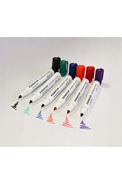 Staedtler Marker pentru tablă albă, ștergibil, 6 culori, Staedtle