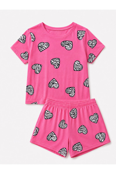 Silona Homewear Zezex Love Pink Shorts Pajama Set