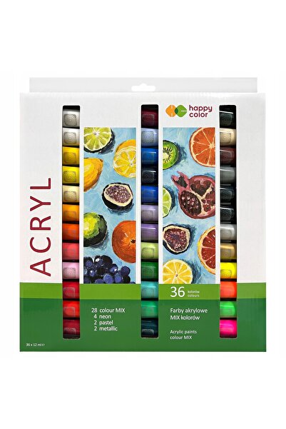 HAPPY COLOR Vopsea Acrilică 36 Culori X 12 ml