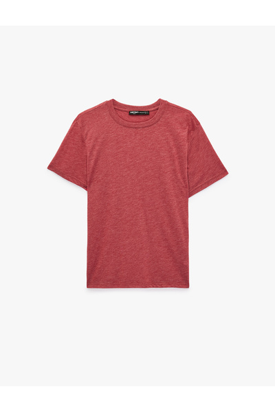Koton Regular Fit Viscose Blended Short Sleeve Crew Neck Basic T-Shirt