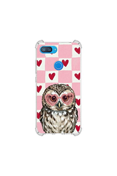 PrintiFy Xiaomi Mi 8 Lite ile Uyumlu Pembe Pötikare Serisi Bilge Yürek Tasarı...