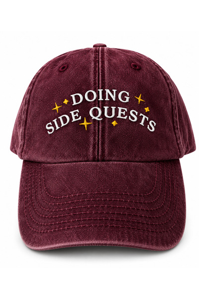 WeavedCo Doing Side Quests (in Side Quests) Written Embroidered Vintage Washe...
