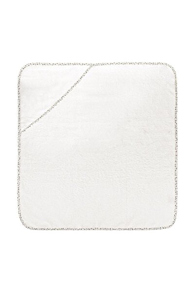 OEM Prosop cu glugă bebeluși, model stele, bumbac, alb, 75x75cm – moale și pr...
