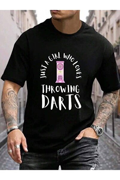799 100% Cotton League Night And Darts Board 180 Points Men's Black Vacation ...