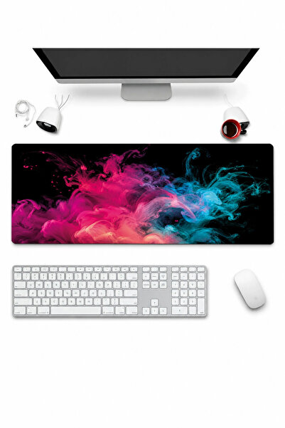 SonicTouch Keyboard Mousepad 32X70Cm Neon Smoke Dance Seamless Smooth Liquid-...