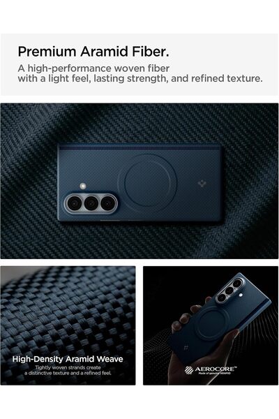 Spigen Air Skin Aramid MagFit Samsung Galaxy Z Fold 8 ULTRA Case [MagSafe compatible] Aramid Fiber Cover (2026)- Navy