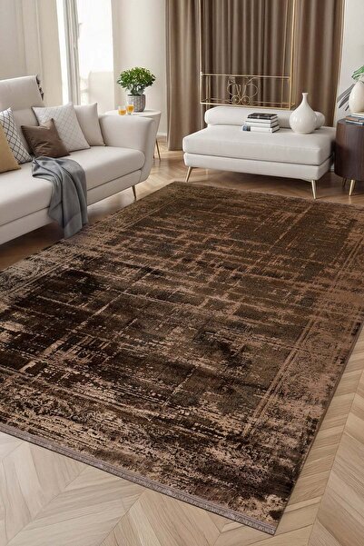HALICIM COLLECTION TR KREASYON HALI Poema PO003 Kahverengi 240 x 340 İpek Dok...