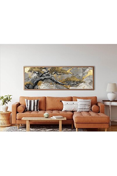 woodsia Ahşap Çerçeveli Panoramik Oturma Odası Salon Tablosu PAN_0370