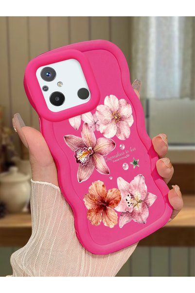 Hontinga Poco C55 Compatible Case Camera Protector Red Silicone Couple Phone ...