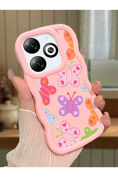 Hontinga Infinix Smart 8 Compatible Case Camera Protector Pink Silicone Coupl...