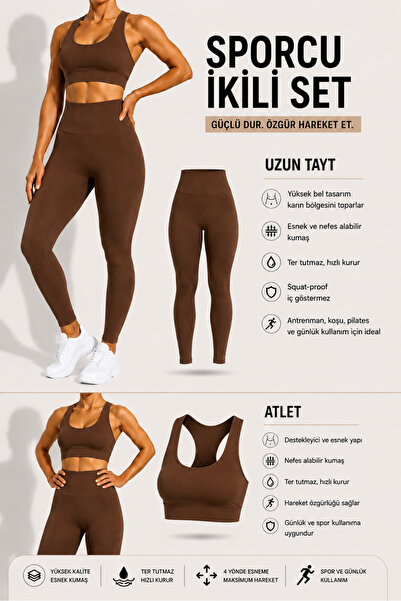 CARABO MODA Ženski dvodijelni set za oporavak sa visokim strukom – duge tajic...