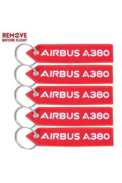 Choice Red A380 5PCS Aviation Keychain A380 A350 A330neo Logo Both Sides Embr...