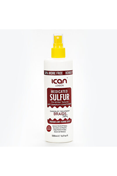 Ican London Medicated Sulfur Braid Spray 500ml | Anti Dandruff & Itch Relief ...