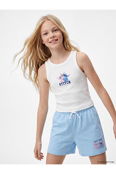 LC Waikiki Trendlucky Girls' Undershirt with Stitch and Angel Print