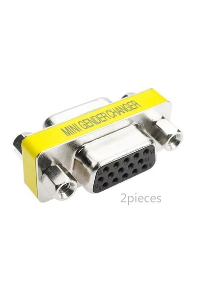 choice2 2pieces VGA Female to Female Converter Head 15-Hole to 15-Hole Adapte...