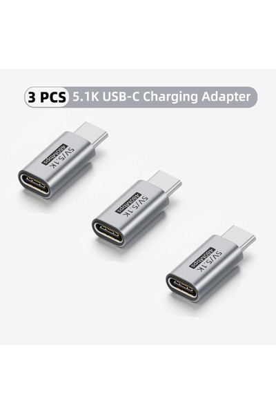 Choice1 BSN 3x 5.1K-Type-C-ZJT USB-C 5.1K Resistor Charging Adapter Safe 5V O...