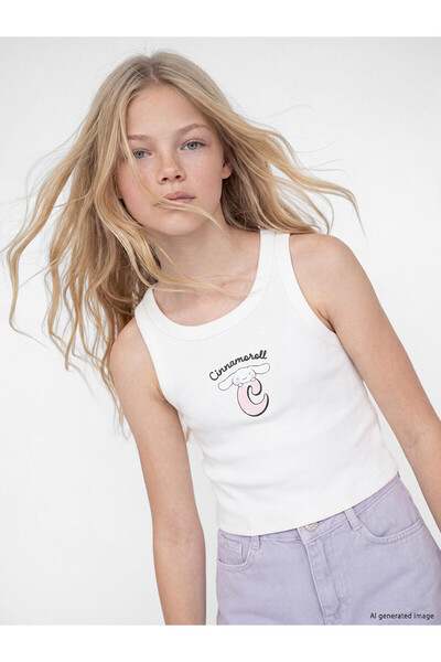 LC Waikiki Original Oval Collar Cinnamoroll Printed Girls' Undershirt