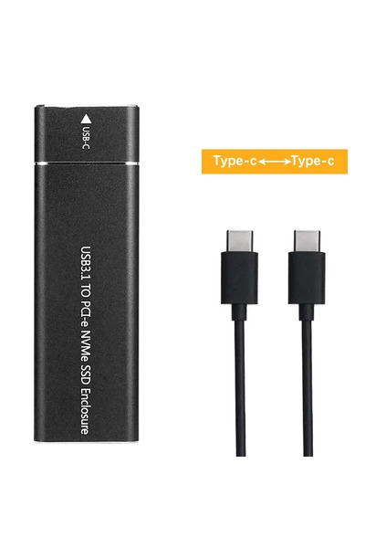 Choice1 SATA C-Black USB3.1 M.2 NVME SSD Enclosure Mobile Case Supports NVME ...
