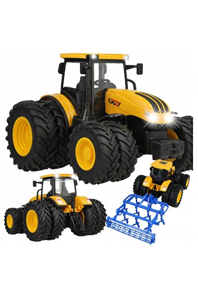 Stator Tractor agricol cu cultivator, roți duble, sunet și LED.