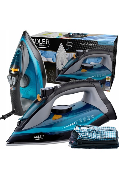 adler Ad 5032 3000W Fier de călcat cu aburi cu talpă ceramică, reglare/aer cald