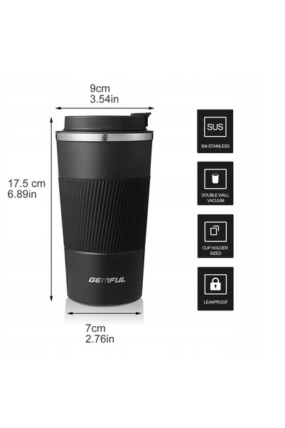 NO BRAND Cană termoizolantă de cafea din oțel inoxidabil de 510 ml, reutiliza...