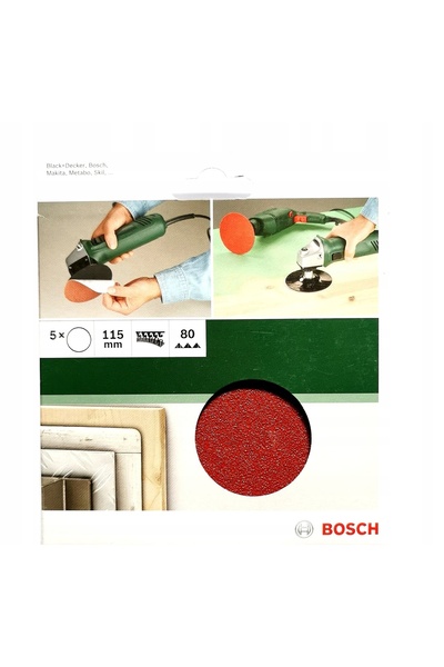 NO BRAND Disc abraziv Bosch Velcro 115mm P80 Prepare 5 bucăți