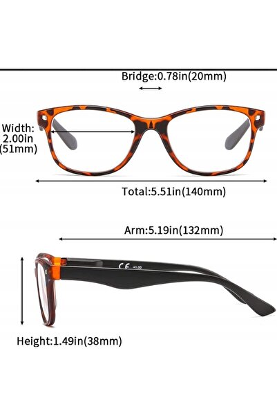 NO BRAND Ochelari de citit Cat Eye Panther +1.50 Pachet de 3 Flexibili