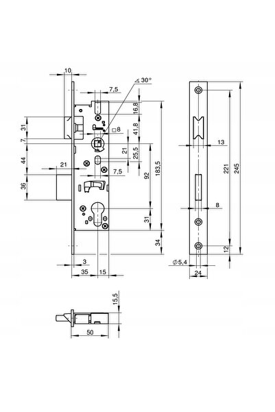 NO BRAND Wilka Main Lock 1438 92/35 Oțel Inox 24X245X3
