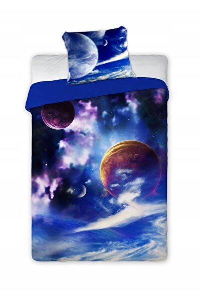 NO BRAND Lenjerie de pat pentru bebeluși din bumbac 160X200 Planete Spațiale 2